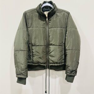 CI SONO Quilted Coat Puffy Jacket Zipped Pocket‎ Army Green Size M